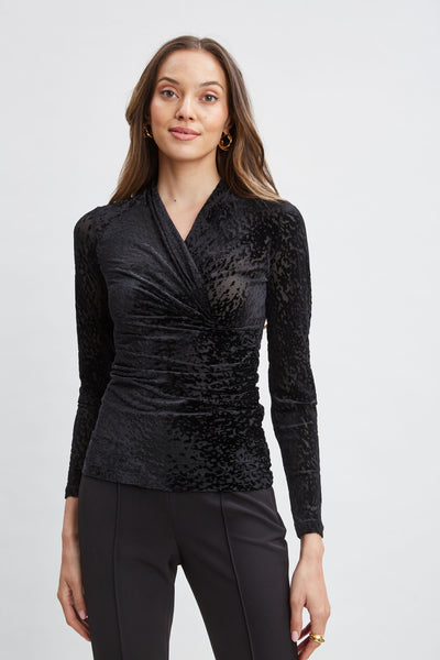 Burnout Velvet Ruched Knit Image 1