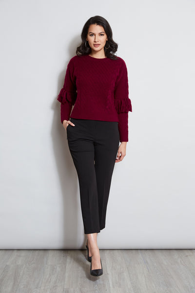 Cable Knit Fringe Sweater Image 5