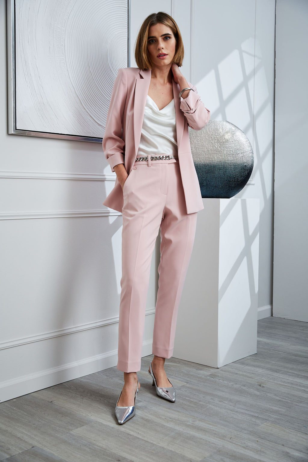 Women's ruched cheap sleeve blazer
