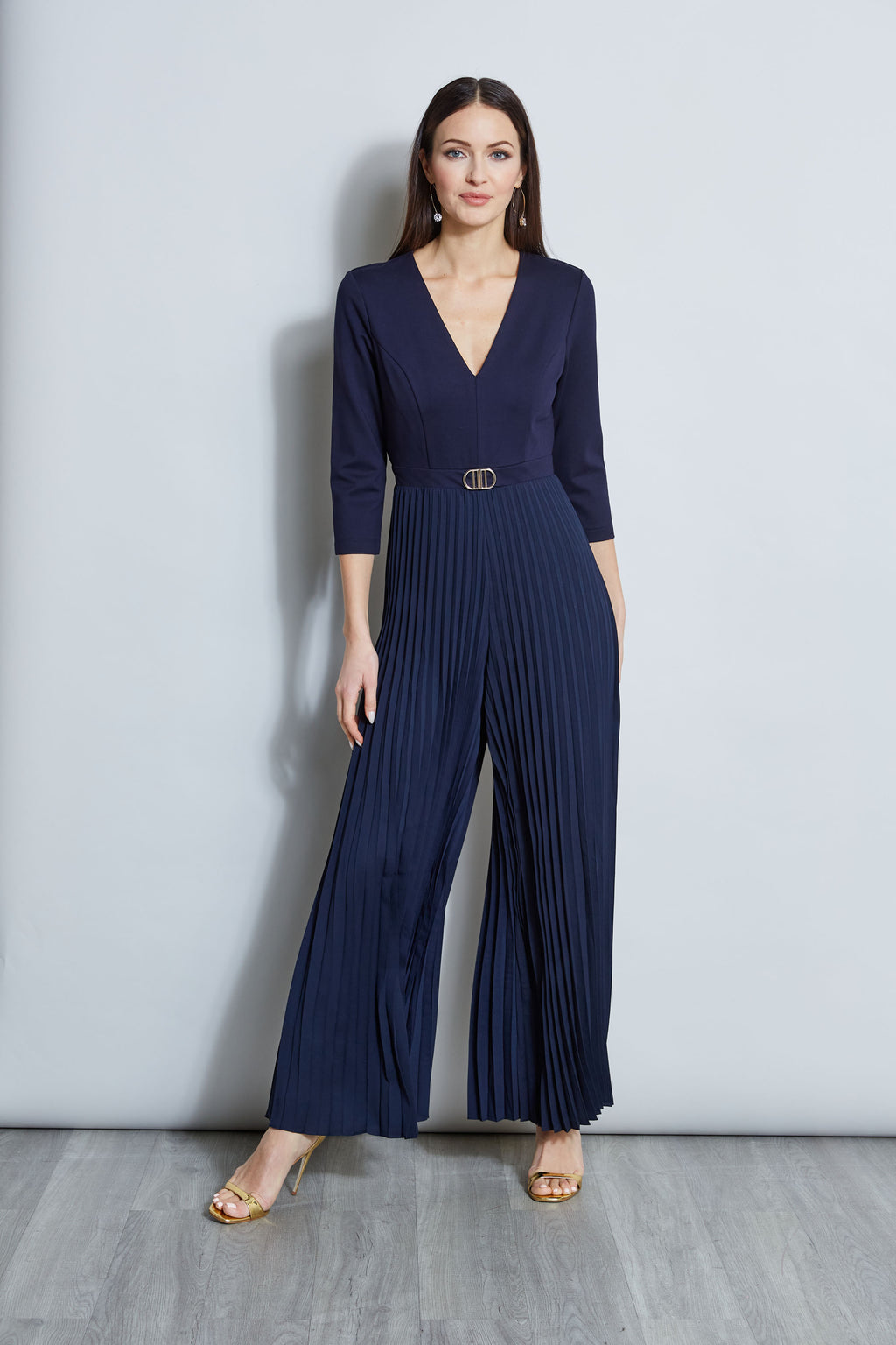 Knit Bodice Pleated Jumpsuit – Elie Tahari