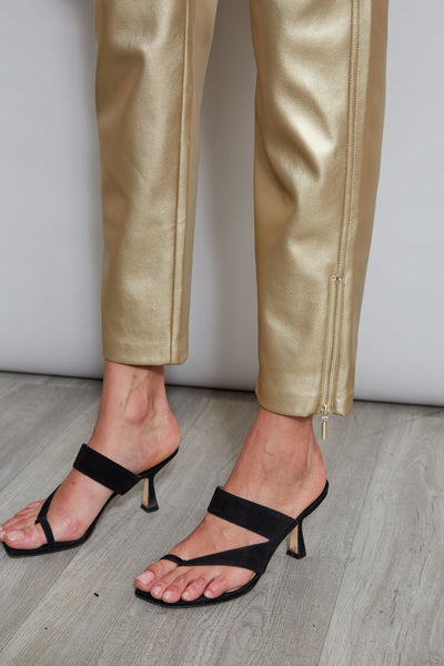 Metallic Vegan Leather Pant Image 5