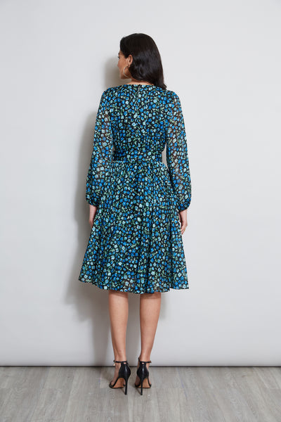 Floral Long Sleeve Belted Dress Image 3
