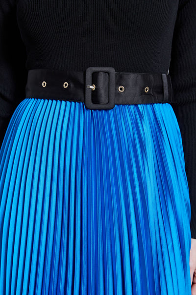 Pleated Belted Dress Image 6
