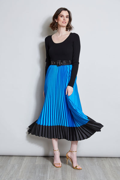 Pleated Belted Dress Image 2