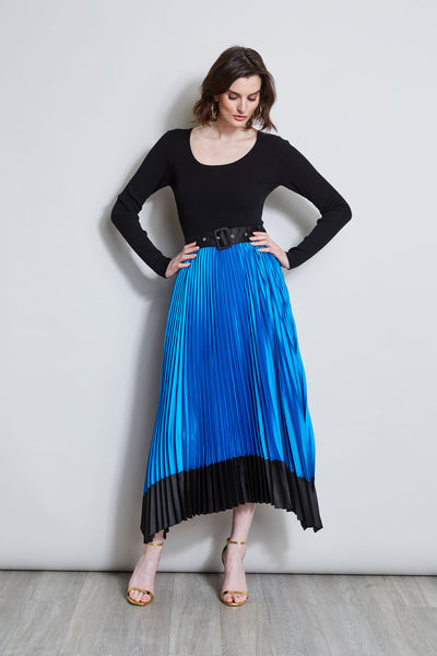 Pleated Belted Dress Image 4