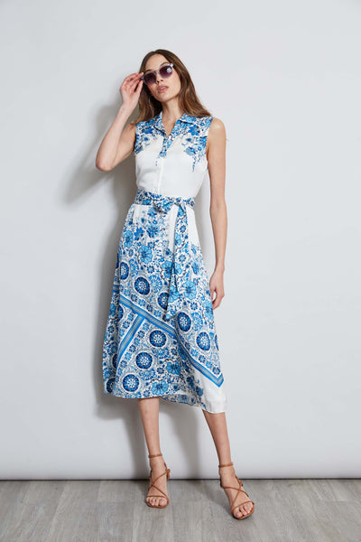 Silk Cascade Garden Shirt Dress Image 1