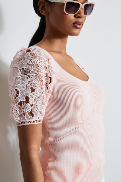 Lace Sleeve Sweater Image 4