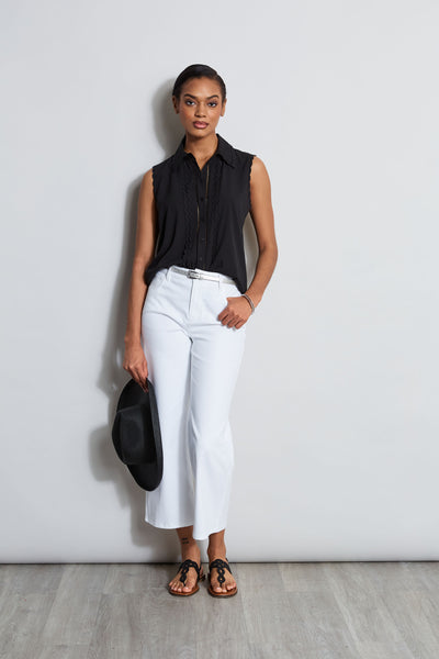 Sleeveless Button-Down Shirt Image 2