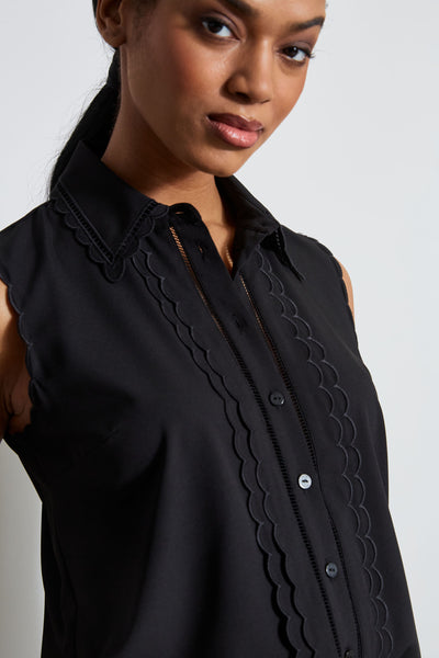 Sleeveless Button-Down Shirt Image 5