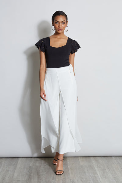 Cut Out Flutter Sleeve Sweater Image 2