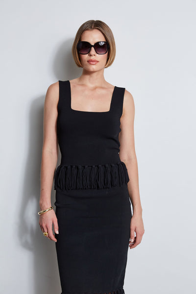 Fringe Hem Knit Top Image 1