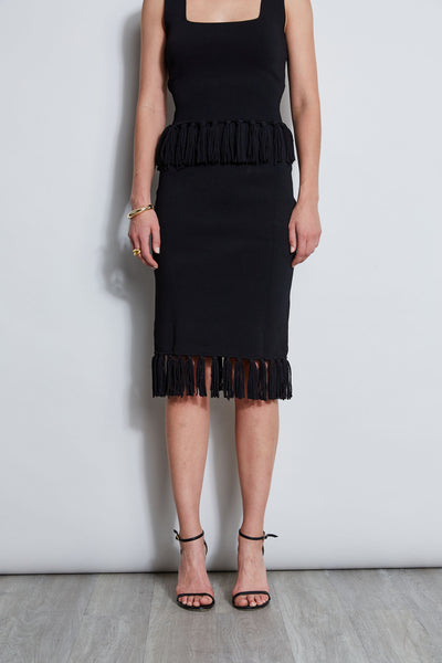 Fringe Hem Knit Skirt Image 3