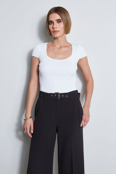 Short Sleeve Rib Sweater Image 1