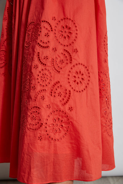 Embroidered Midi Dress Image 4