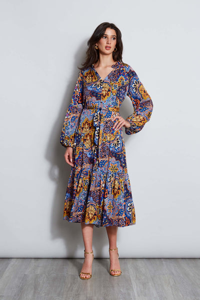 Silk Night Garden Midi Dress Image 1