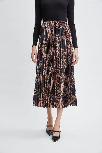 Paisley Pleated Midi Dress Image 4