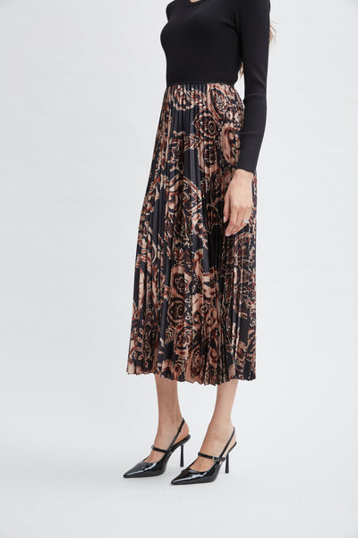 Paisley Pleated Midi Dress Image 5