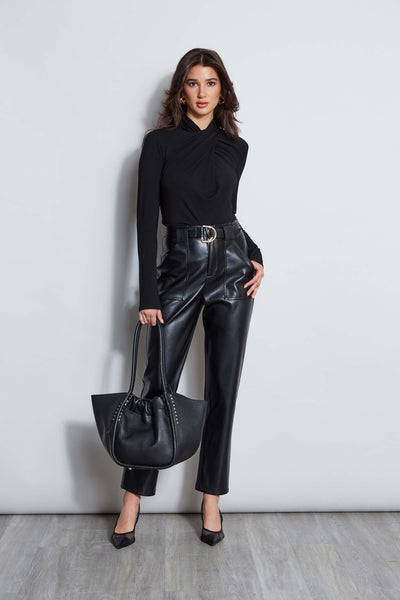 Vegan Leather Belted Pant Image 2