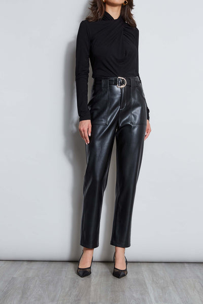 Vegan Leather Belted Pant Image 1