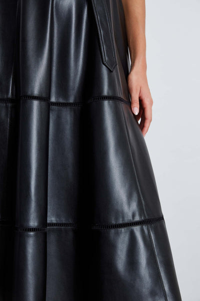 Vegan Leather Fit & Flare Dress Image 4