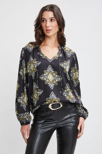 Silk Geometric Shirt Image 1
