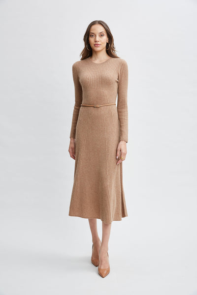Cashmere Long Sleeve Belted Dress Image 1