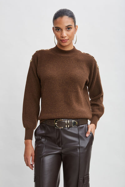 Cashmere Button Sweater Image 1
