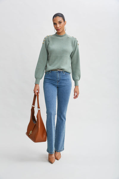 Cashmere Button Sweater Image 2