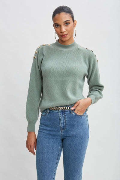 Cashmere Button Sweater Image 1
