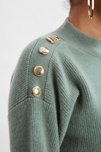 Cashmere Button Sweater Image 4