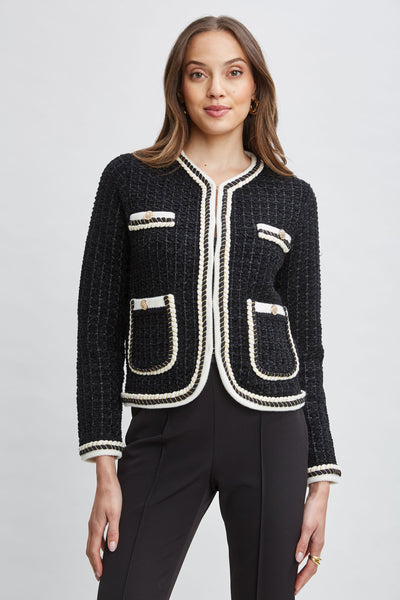 Contrast Cardigan Sweater Image 1