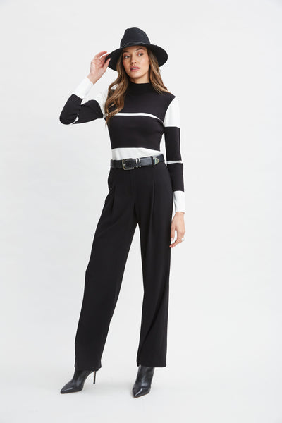 Stripe Mock Neck Sweater Image 3