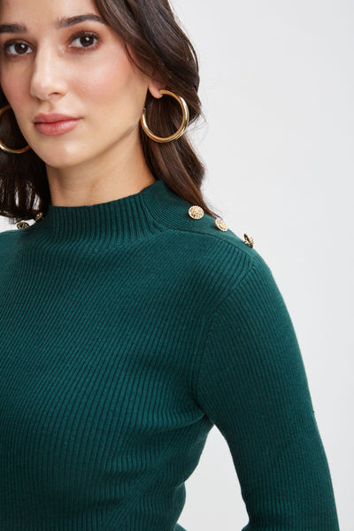 Mock Neck Button Sweater Image 3