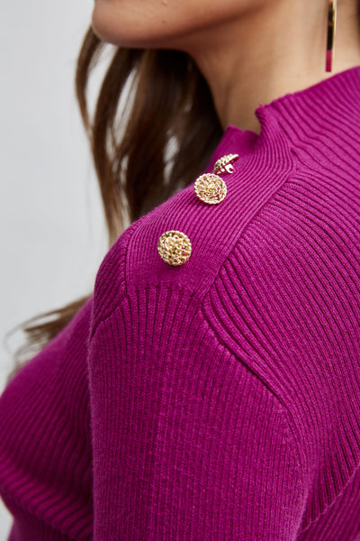 Mock Neck Button Sweater Image 4