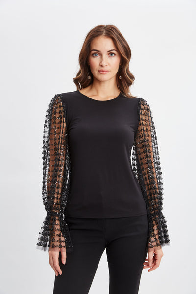 Sequin Sleeve Knit Image 1