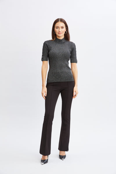 Crepe Seam Slit Flare Pant Image 1