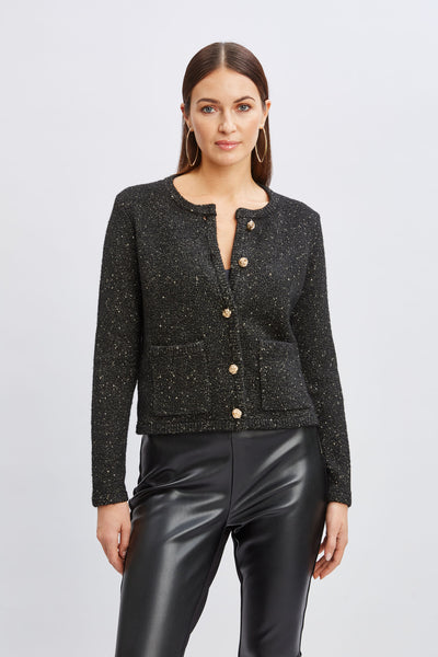 T-Tahari Metallic Cardigan Sweater Image 1