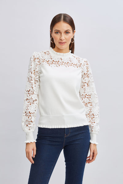 Crochet Long Sleeve Sweater Image 3