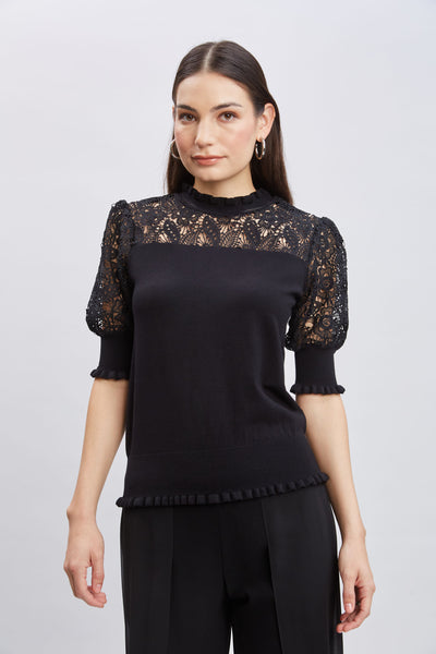 Crochet Sleeve Sweater Image 1