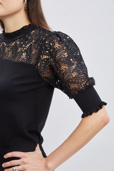 Crochet Sleeve Sweater Image 6