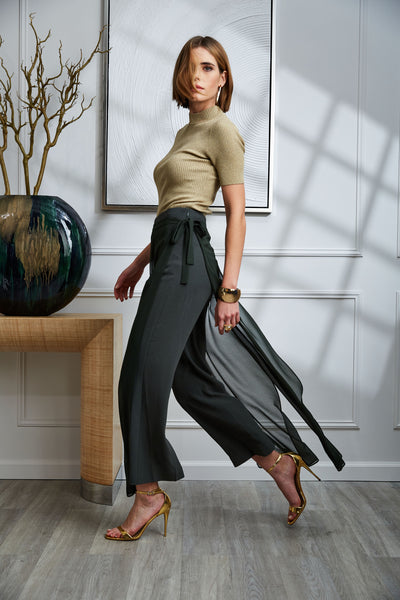 Metallic Mock Neck Sweater Image 3