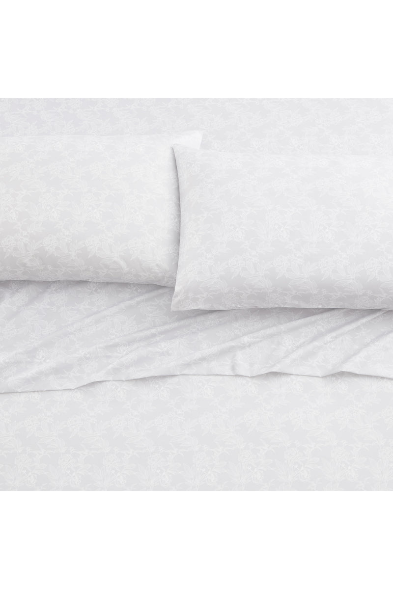 Tahari Grey Floral 6-Piece Bed Sheets, Full