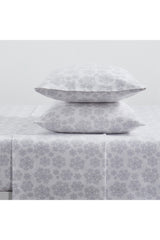 Tahari Snowflake Cotton Flannel 4 Piece Sheet Set, Full