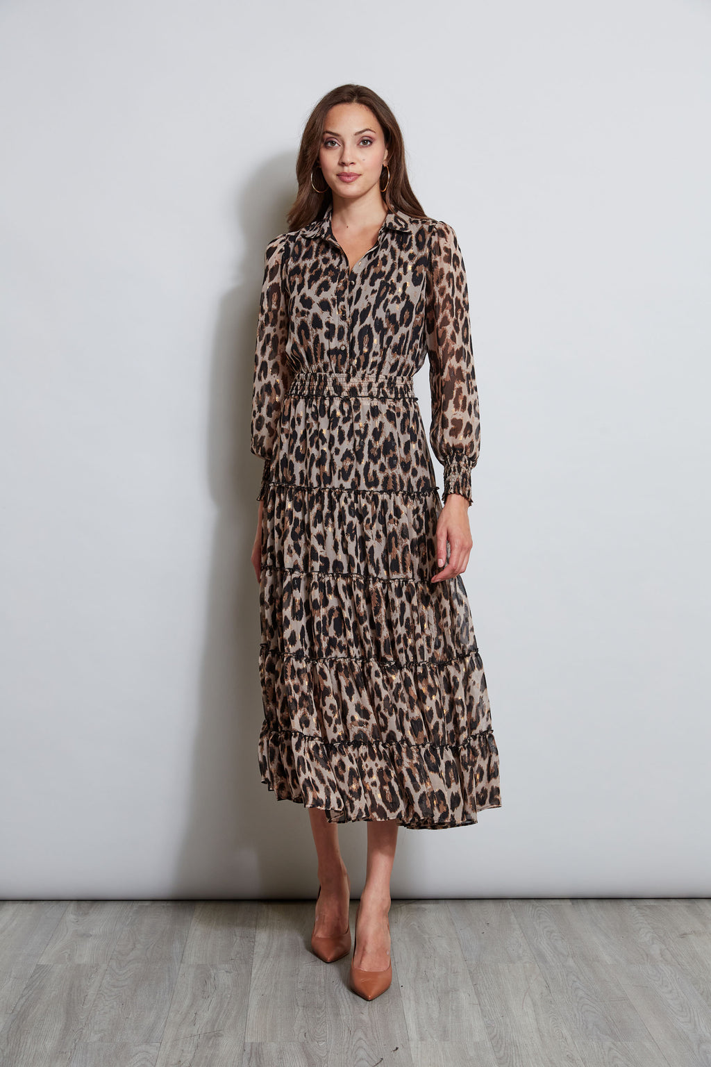 Tahari Leopard Maxi Shirt Dress – Elie Tahari