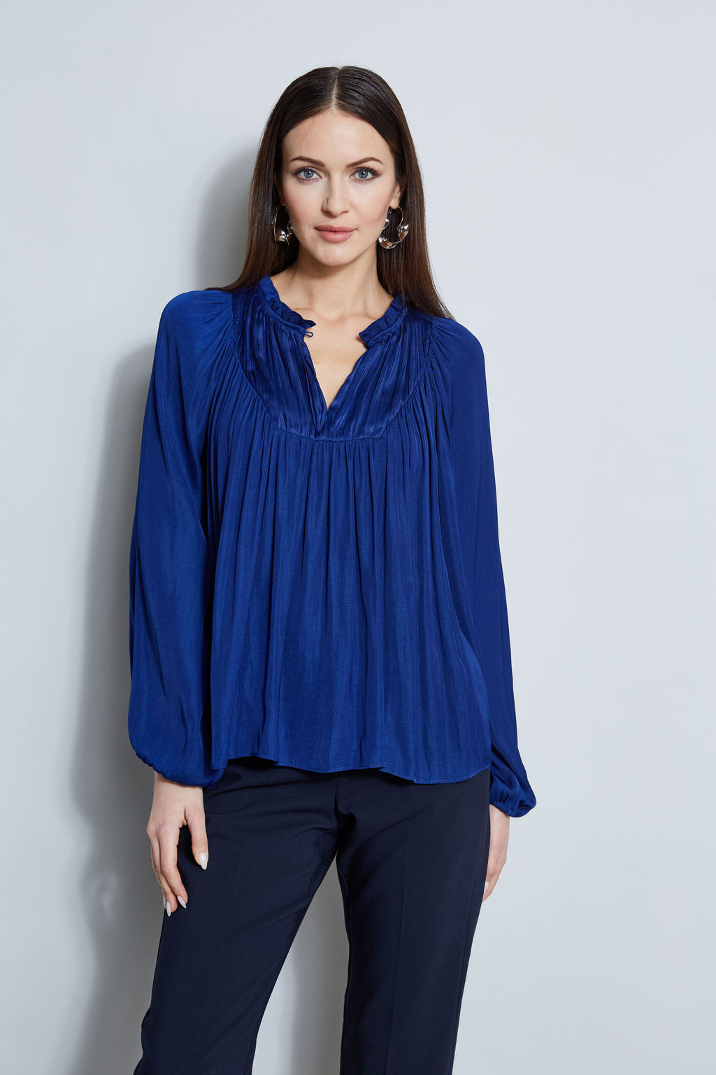 T-Tahari Pleated Blouson Shirt – Elie Tahari - Main Image