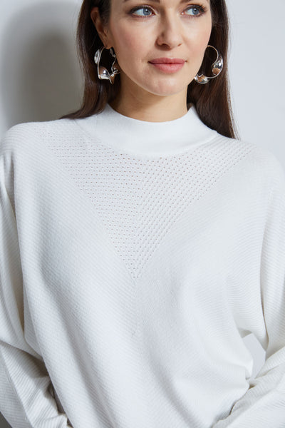 T-Tahari Perforated Mock Neck Sweater Image 3