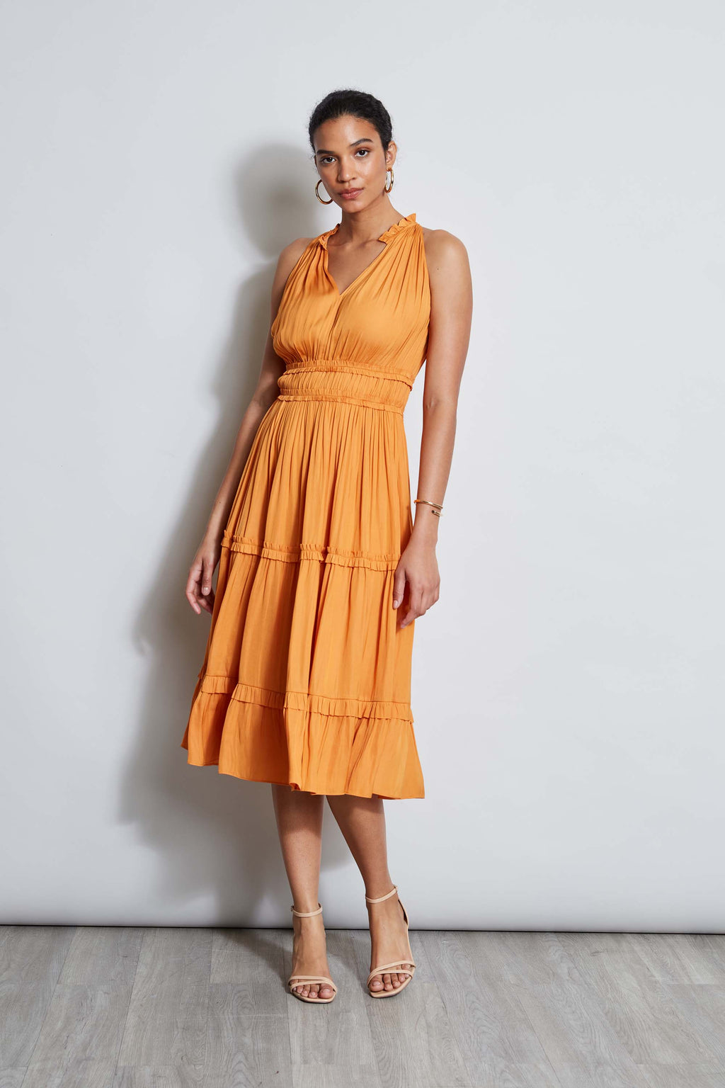 Ladies Dresses Tahari Orange Dress T-Tahari Halter Midi Dress Ladies Dresses Tahari Orange Dress T-Tahari Halter Midi Dress