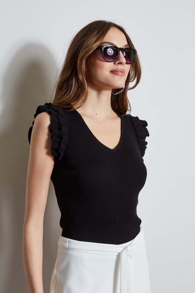 T-Tahari Flutter Sleeve Knit Image 3