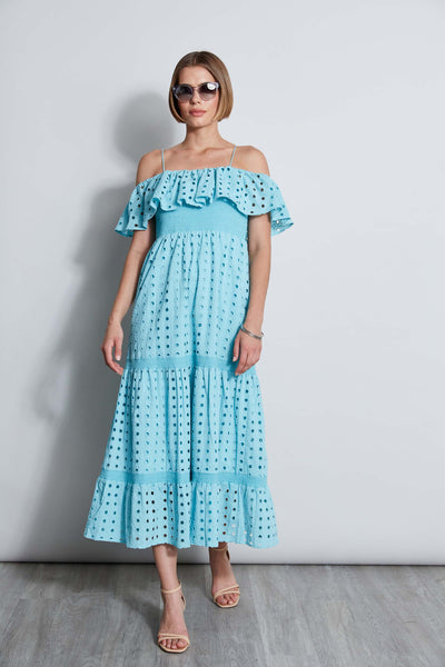 T-Tahari Eyelet Maxi Dress Image 1