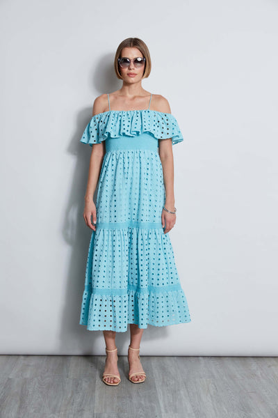 T-Tahari Eyelet Maxi Dress Image 4